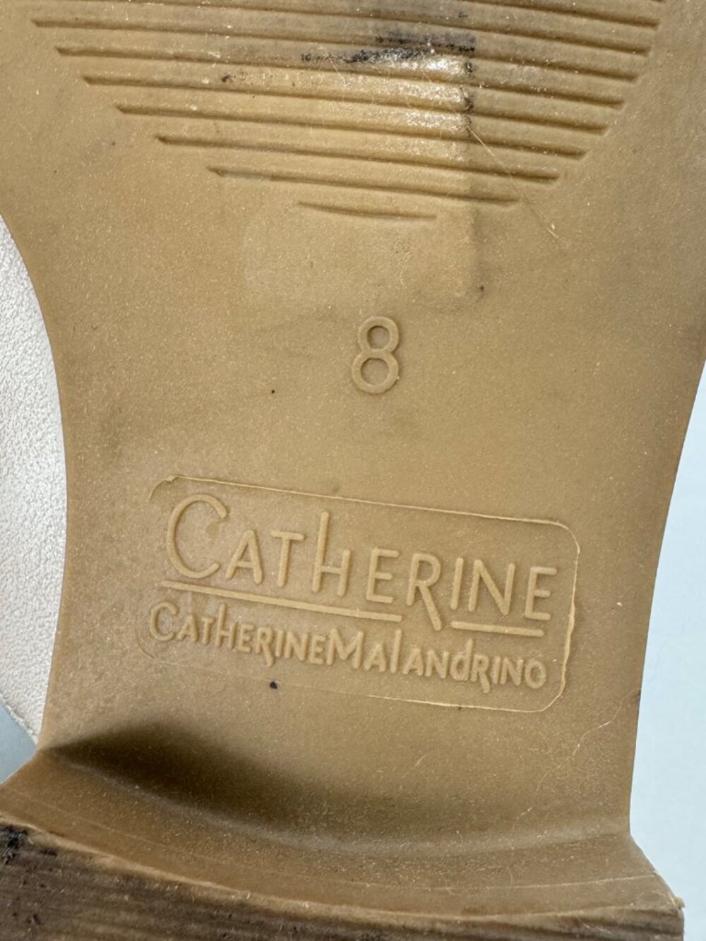 Catherine Malandrino Danielle Mules Size 8 Beige Flats Almond Toe Slip On - Picture 9 of 11